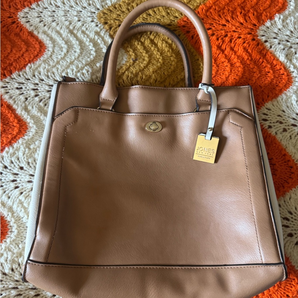 Jones New York Tan Leather Tote